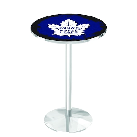 Holland Bar Stool Co 42" Chrome Toronto Maple Leafs Pub Table L214C4228TorMpl